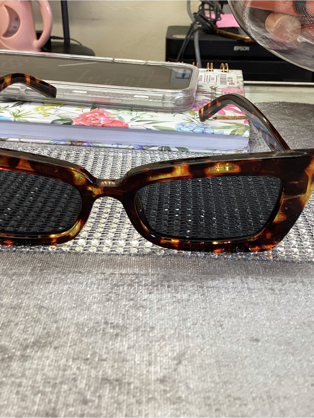 Tortoiseshell Rectangular Women’s Sunglasses - Brown